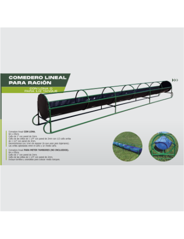 COMEDERO LINEAL PARA RACIÓN - con Lona
