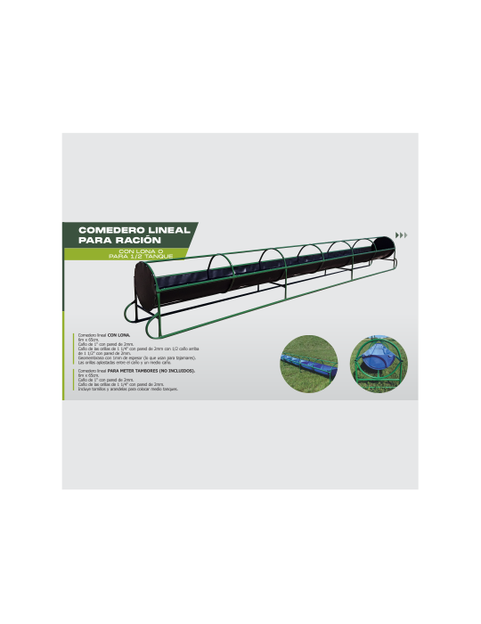 COMEDERO LINEAL PARA RACIÓN - con Lona